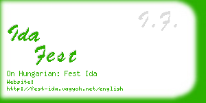 ida fest business card